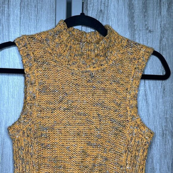 Anthropologie Knit Sweater Vest Mock Neck Yellow Multicolor Size XS - Picture 2 of 7